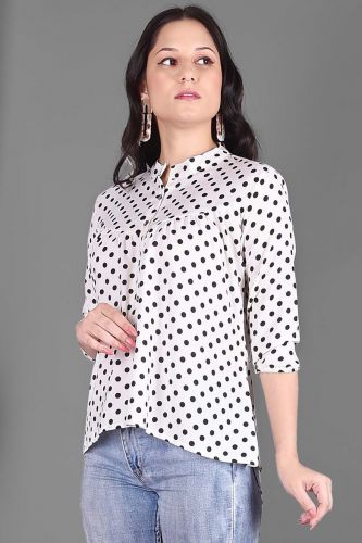 Black & White Polka Dotted Cotton Top