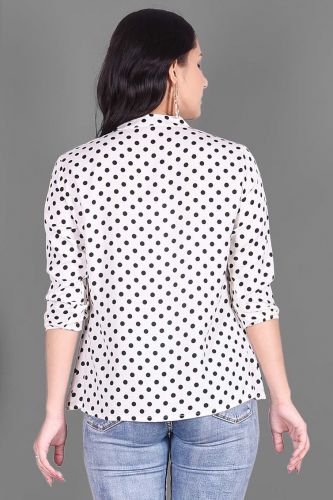 Black & White Polka Dotted Cotton Top