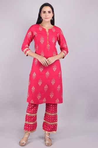 Printed Pink Kurta with Trouser