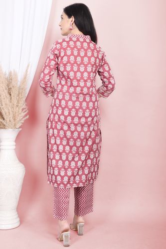 Premium Cotton Wine Color Kurta with Palazzo Pants