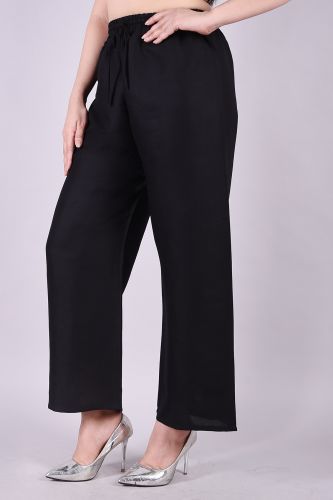 Rayon Black Palazzo with Draw Strings