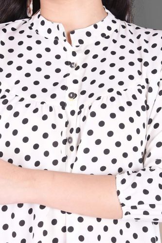 Black & White Polka Dotted Cotton Top