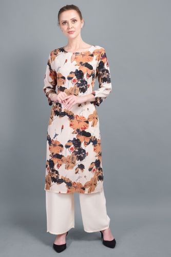 Multi-Colored Printed Straight Kurta