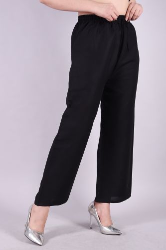 Rayon Black Palazzo with Draw Strings