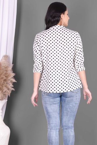 Black and White Polka Dotted Cotton Top