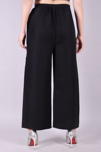 Rayon Black Palazzo with Draw Strings