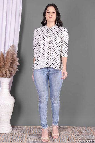 Black & White Polka Dotted Cotton Top